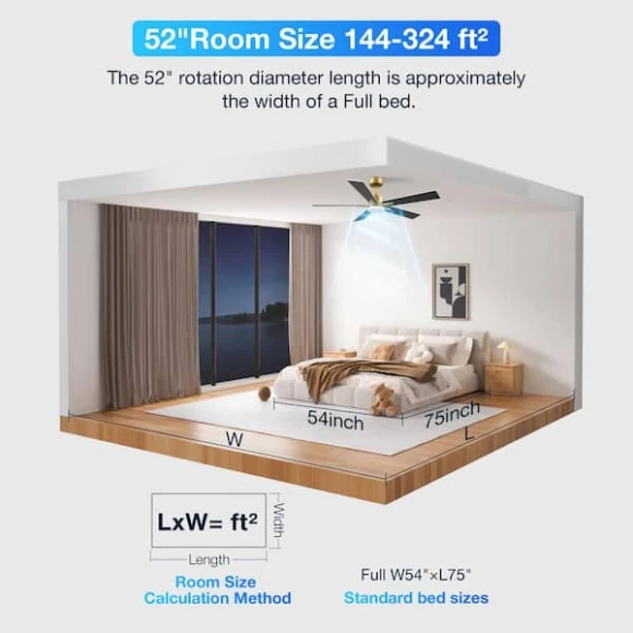 Smart Ceiling Fan with LED Lights — Smart Fan, Lorpies