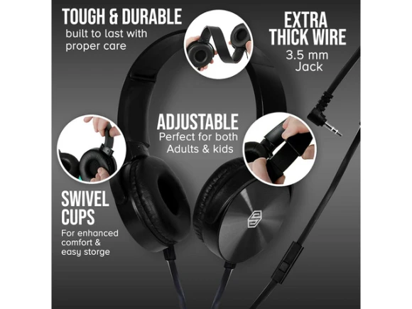 Classroom Headphones Bulk 10-Pack, Sonitum