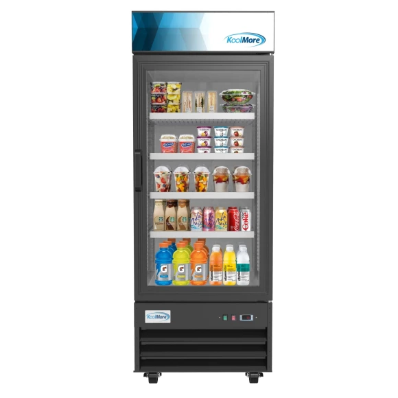 Commercial Glass 1 Door Display Refrigerator Merchandiser, KoolMore