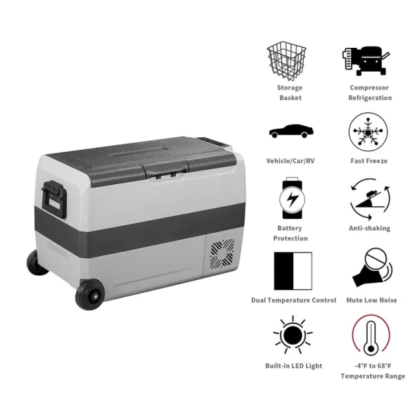 Dual Temperature Control 12 Volt Refrigerator, Alpicool
