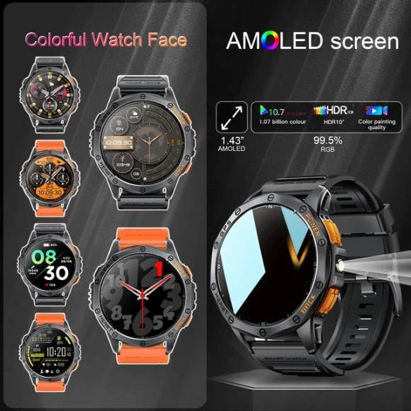Military Smart Watch with GPS and Flashlight — GPS Watches, Tiwain