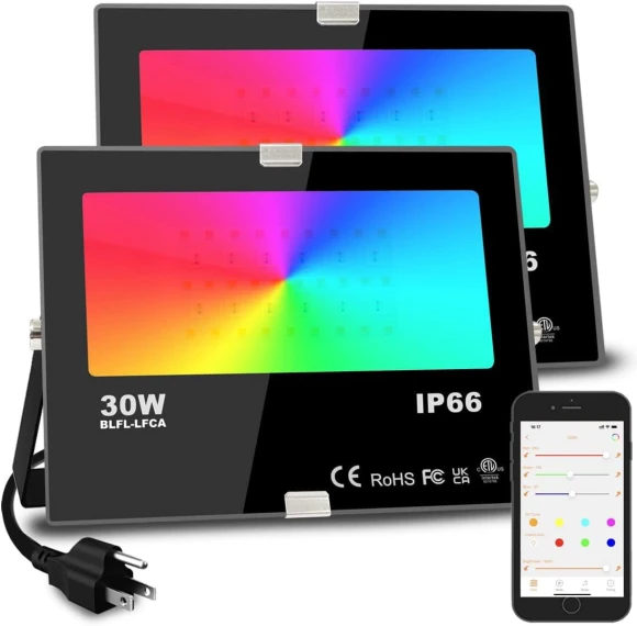 LED Flood Light, Color Changing, Smart Outdoor Lighting, MELPO