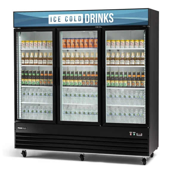 Upright Display Cooler - Merchandiser Refrigerator, PEAKCOLD