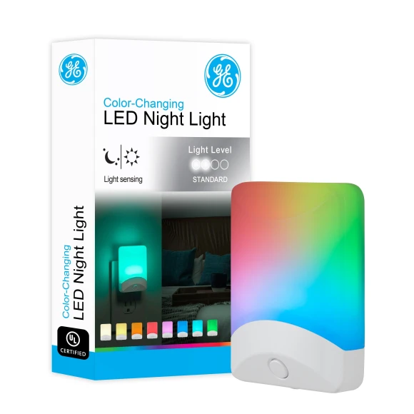 Color Changing LED Night Light with Dusk to Dawn Sensor, GE