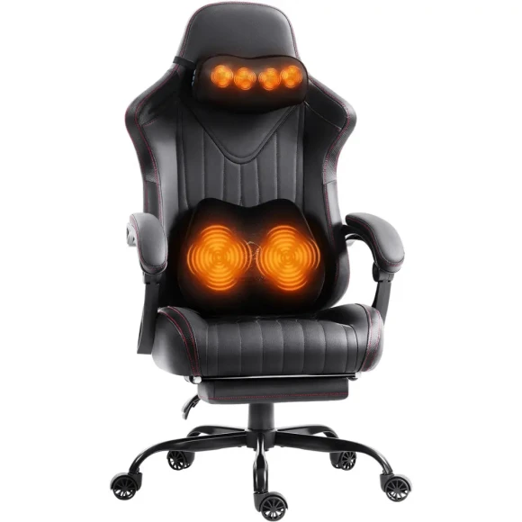Gaming Video Chair with Shiatsu Neck Massage and Lumbar Support — Massage Chairs, Dowinx