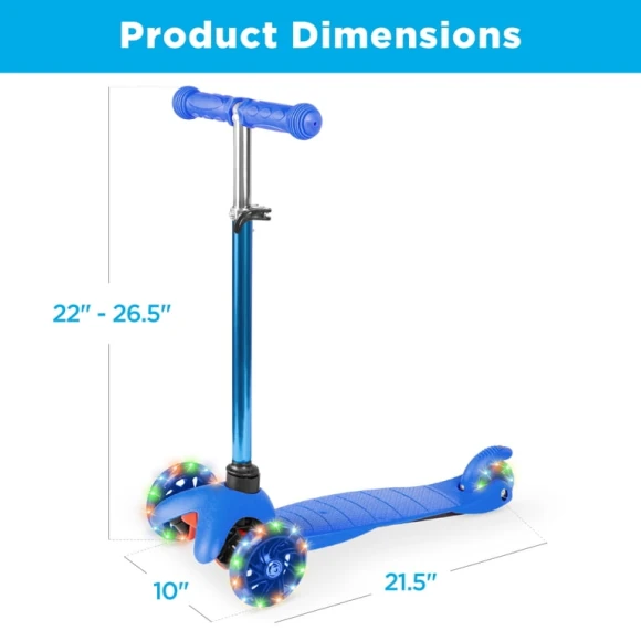 Kids Mini Kick Scooter with Light-Up Wheels, Best Choice Products