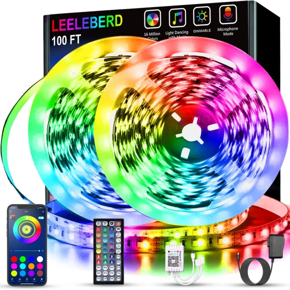 Music Sync Color Changing RGB LED Strip Lights — LED Strip Lights, Leeleberd