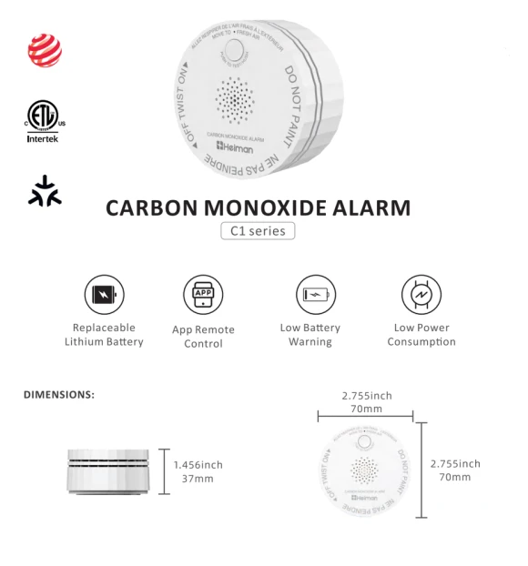 Smart Carbon Monoxide Detector, HEIMAN