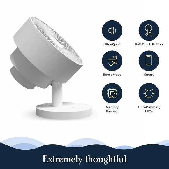 Smart Fan – Ultra-Quiet 2-in-1 Air Circulator with Remote – 5-Speed Compact Cooling Fan – Whisper-Quiet - App Compatible... — Smart Fan, Windmill