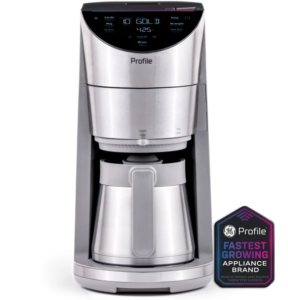 Smart Grind & Brew Coffee Maker with Podless Single Serve, 90oz Water Reservoir, 10 Cup Thermal Carafe, Voice Control,... — Coffee Maker, GE Profile