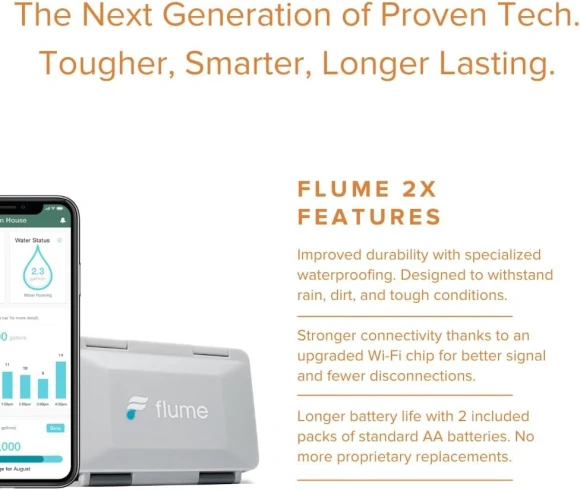 Smart Home Water Monitor and Leak Detector — Water Shut Off Valve, Flume