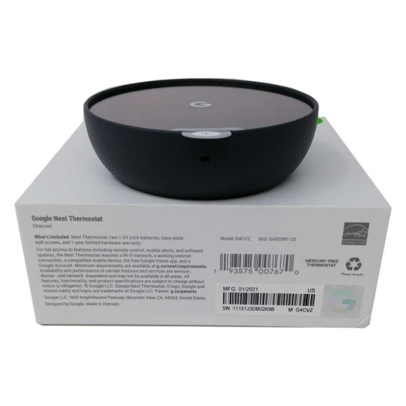 Smart Thermostat for Home - Programmable Wifi Thermostat - Charcoal — Smart Thermostat, Google