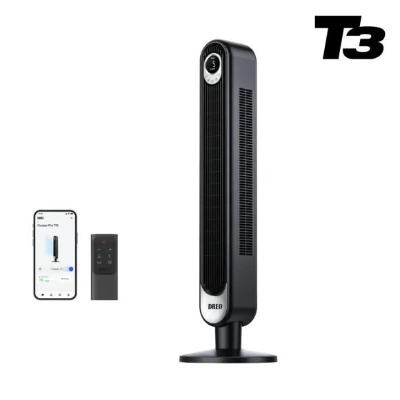 Smart Tower Fan with WiFi Voice Control, Oscillating, Bladeless, Floor Standing, Dreo