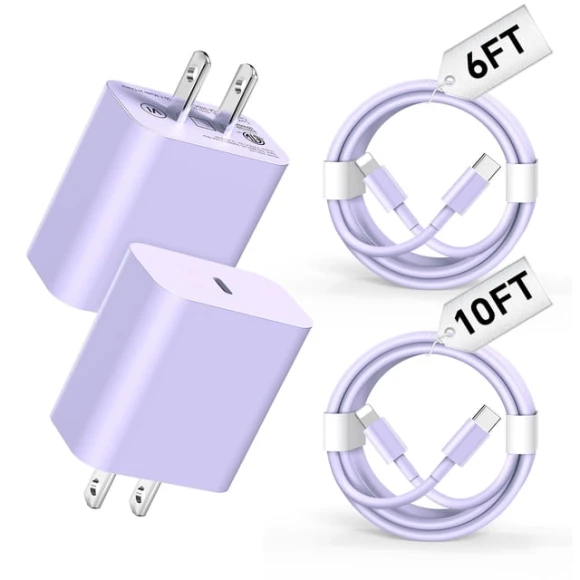 USB C Charger 2Pack with Fast Charging Cable