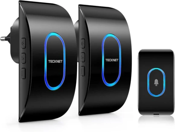 Wireless Doorbell with 2 Receivers and RGB Light — Video Doorbell, TECKNET