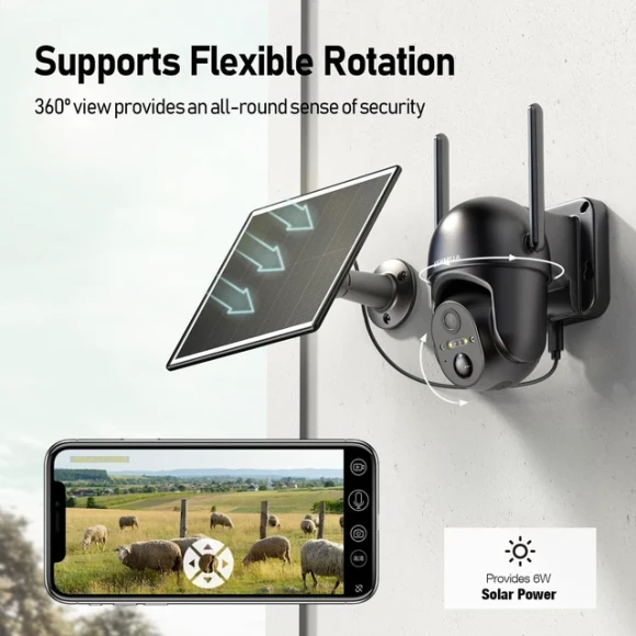 4G LTE Cellular Solar Security Camera, SEHMUA