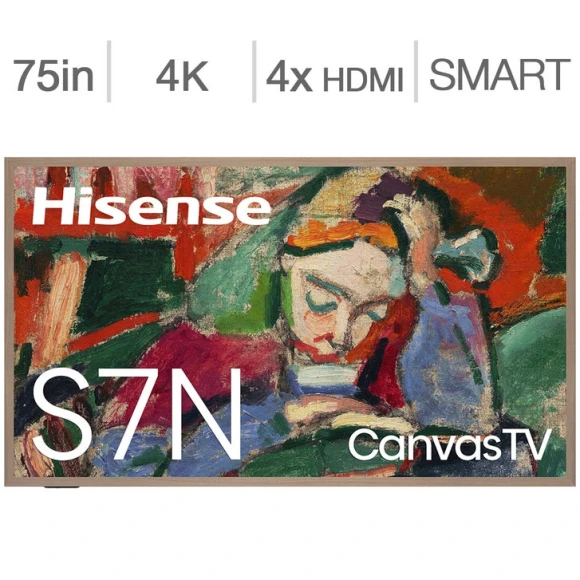 75-Inch Class QLED 4K CanvasTV with Dolby Vision HDR and Google Smart TV, Hisense