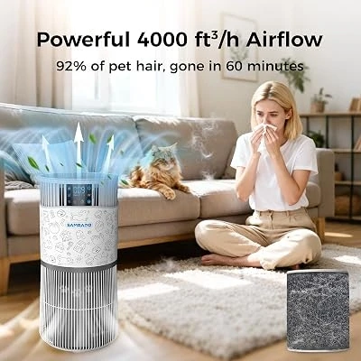 Air Purifier for Home Pets with Smart WiFi up to 4000 Square Feet, H13 HEPA for Floating Pet Hair, Dander & Pet Odor,... — Air Purifier, Samrado