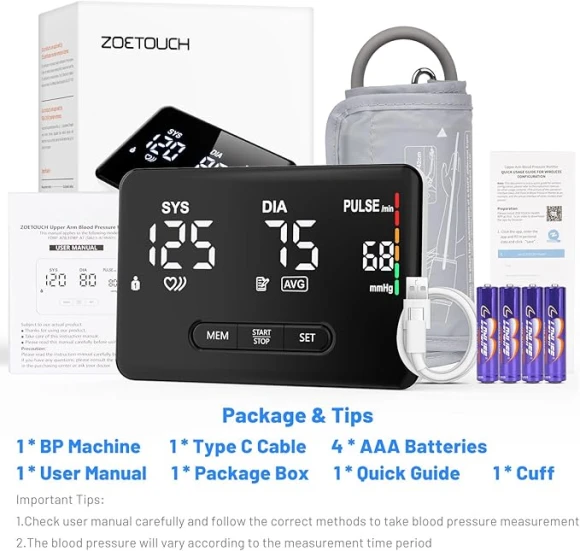 Blood Pressure Monitor — Blood Pressure Monitor, ZOETOUCH