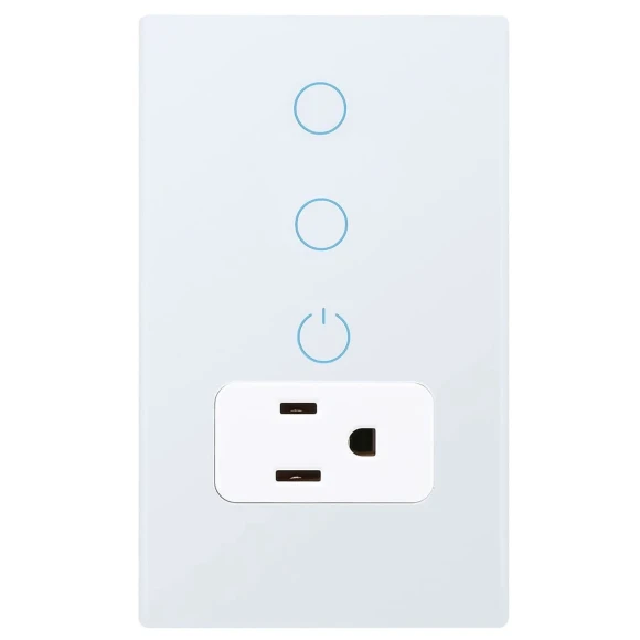 Combination Smart Touch Light Switch and Smart WiFi Power Wall Outlet — Smart Switch, KEYGMA