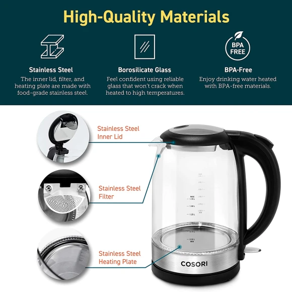 Electric Kettle with Borosilicate Glass — Electric Kettle, Cosori