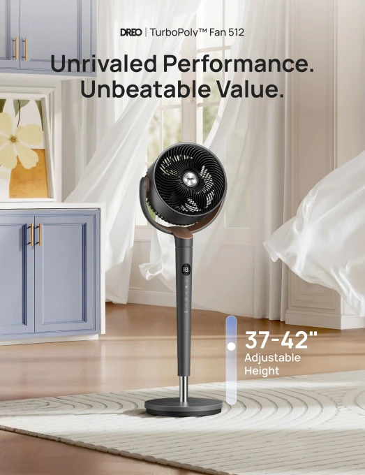 Pedestal Fan with Oscillation and Air Circulation, Dreo