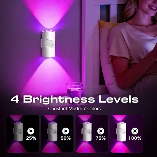 Rechargeable RGB Motion Sensor Night Light, XXMANX