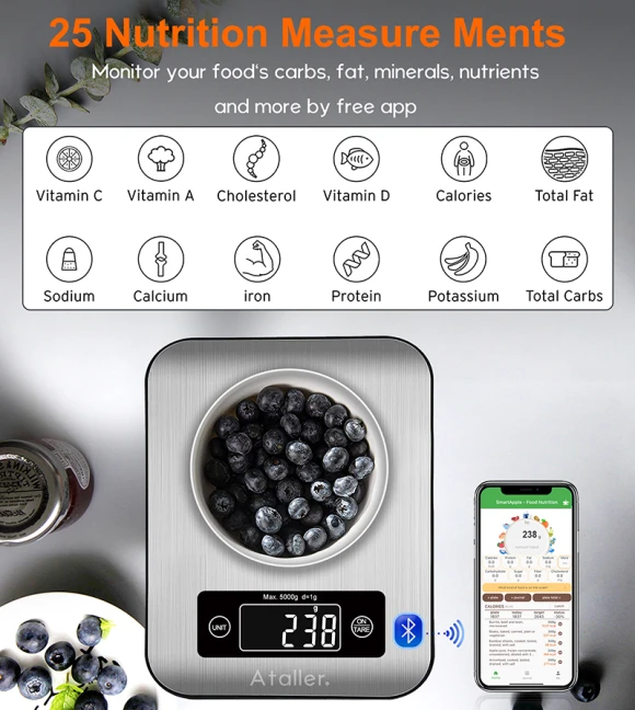 Smart Food Scales with Nutritional Calculator — Smart Scale, Ataller