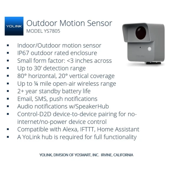 Smart Outdoor Motion Detector Sensor, YoLink
