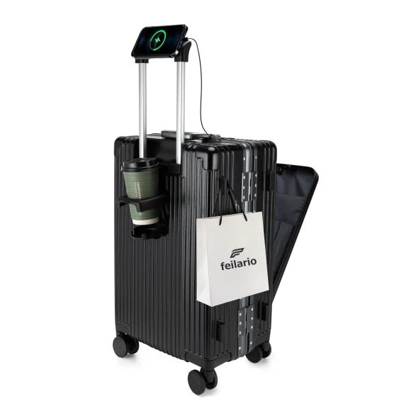 2 Piece Set Aluminium Frame PC Hard Shell Spinner Wheels Luggage — Smart Luggage, feilario