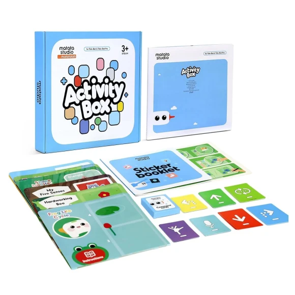 Activity Box with Interactive Cards, Stickers, and Command Cards — Coding Robot, MatataStudio