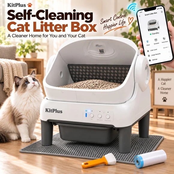 Automatic Self Cleaning Cat Litter Box — Self-Cleaning Litter Box, KITPLUS