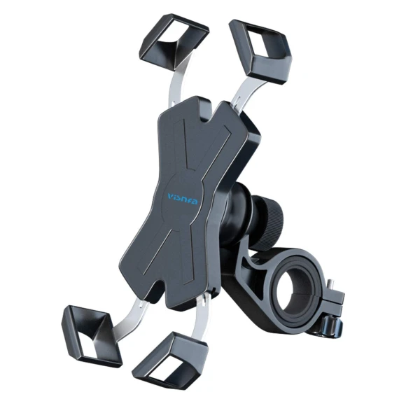Bike Phone Mount with Stainless Steel Clamp Arms, visnfa