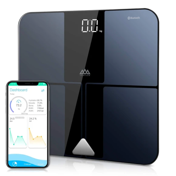 Digital Bathroom Scale with Body Composition Analysis — Smart Scale, SENSSUN