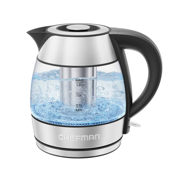 Electric Kettle with Infuser, Auto Shut Off, and LED Light — Electric Kettle, Chefman