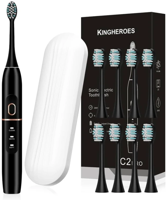 Electric Toothbrush Set with 8 Brush Heads and Travel Case — Electric Toothbrush, kingheroes