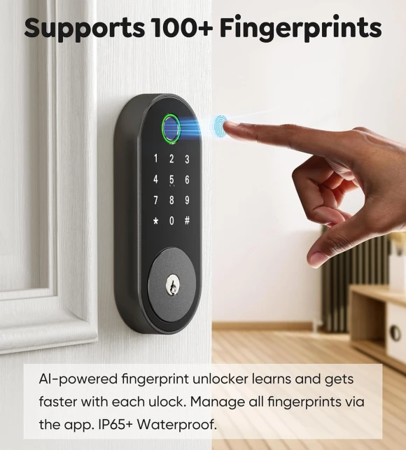 Smart Deadbolt with Keypad and Fingerprint — Smart Lock, Sifely