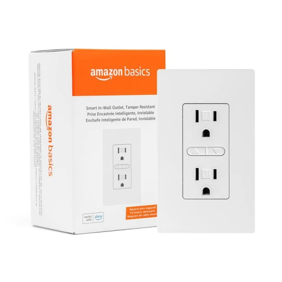 Smart In-Wall Outlet — Smart Plug, Amazon Basics