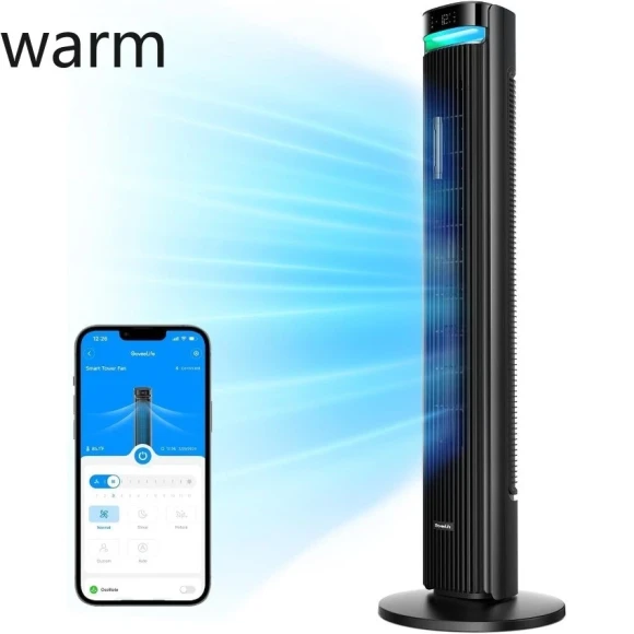 Tower Fan for Bedroom, Smart Floor Fan with Adjustable Oscillating, App & Voice Control, Multiple Modes and Speeds,... — Smart Fan, GoveeLife