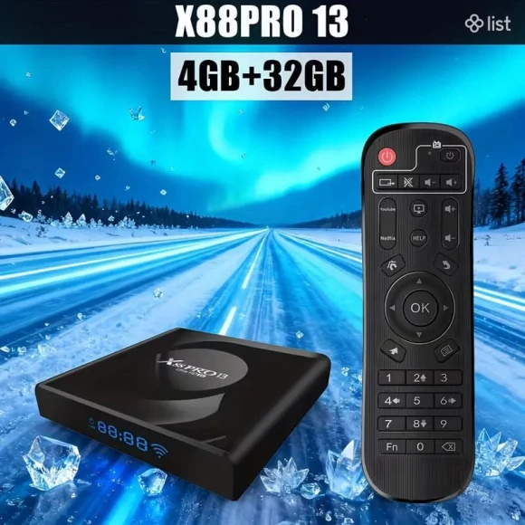 TV Box with Backlit Mini Wireless Keyboard — Smart TV, ADDCOLOR