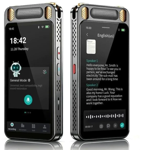 Voice Recorder with Unlimited Transcription, Summary, Translation, and AI Assistant — Translator Device, Fivegren