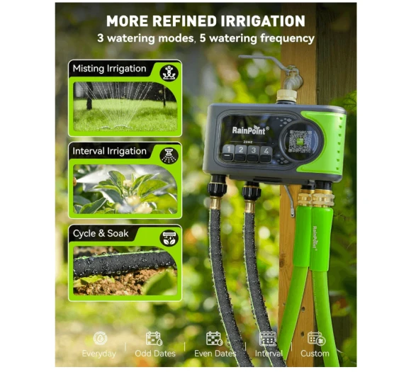 WiFi Sprinkler Timer 4 Zone — Irrigation System, RainPoint