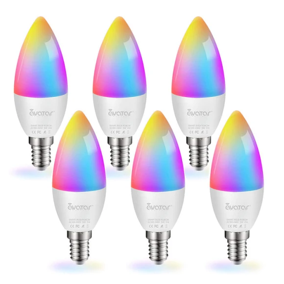6 Pack E12 Smart LED Light Bulbs — Smart Light Bulb, Avatar Controls