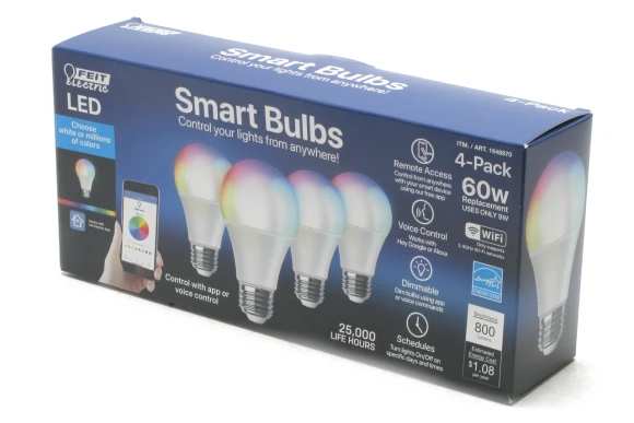 Color Changing Smart Light Bulb (4-Pack) — Smart Light Bulb, Feit Electric
