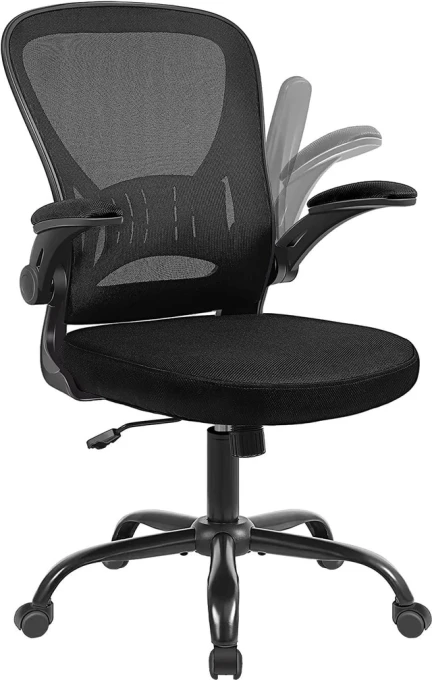 Mesh Office Chair with Flip-up Arms and Lumbar Support — Smart Chairs, Youhauchair