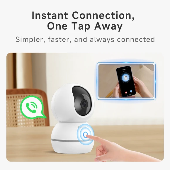 Security Camera 2K, Baby Monitor Dog Camera 360-degree — Security Camera, Noorio