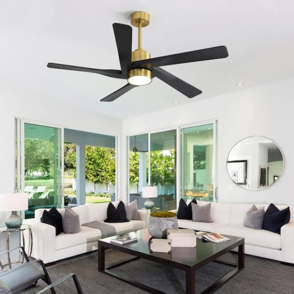 Smart Ceiling Fan with Lights and 3 Downrods — Smart Fan, WINGBO