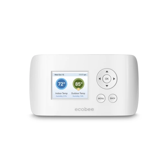 Smart Thermostat 2 Heat-2 Cool with Full Color Non-Touch Screen — Smart Thermostat, ecobee