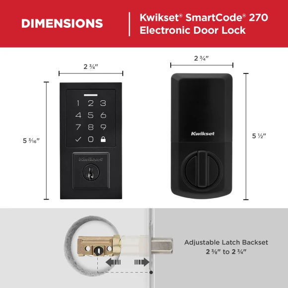 SmartCode 270 Touchpad Deadbolt Lock — Smart Lock, Kwikset