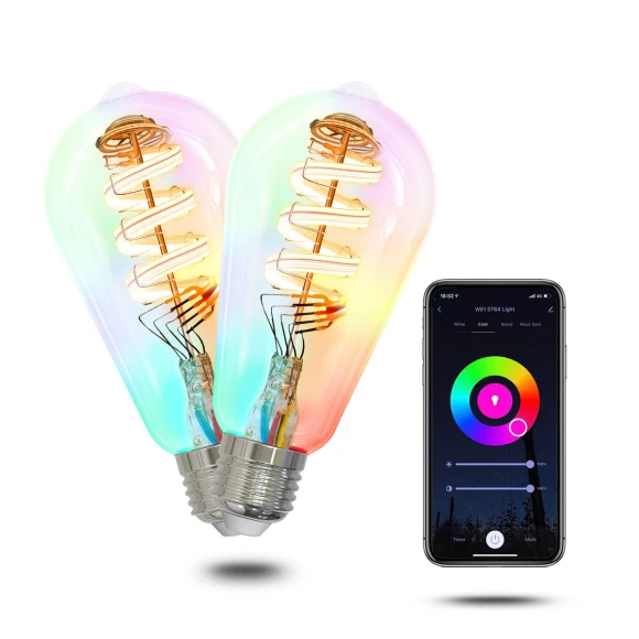 ST64 Edison Smart Bulb, Color Changing Light Bulb — Smart Light Bulb, MOES